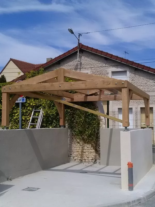 Pose d'un carport, Clermont-Ferrand, AC Charpente
