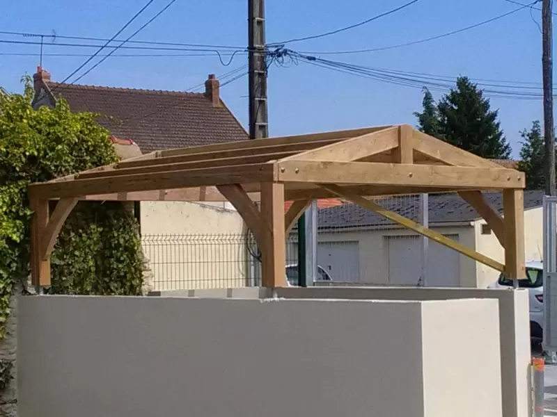 Pose d'un carport, Clermont-Ferrand, AC Charpente